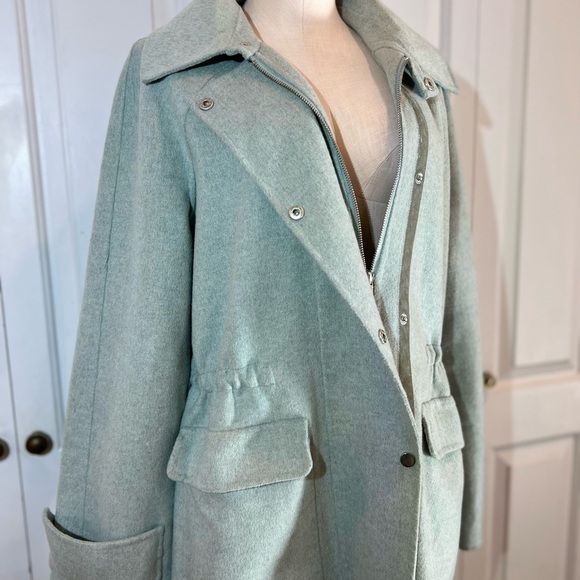 Badgley Mischka Breanne Misty Mint Wool Blend Coat with Large Pockets - Picture 5 of 16